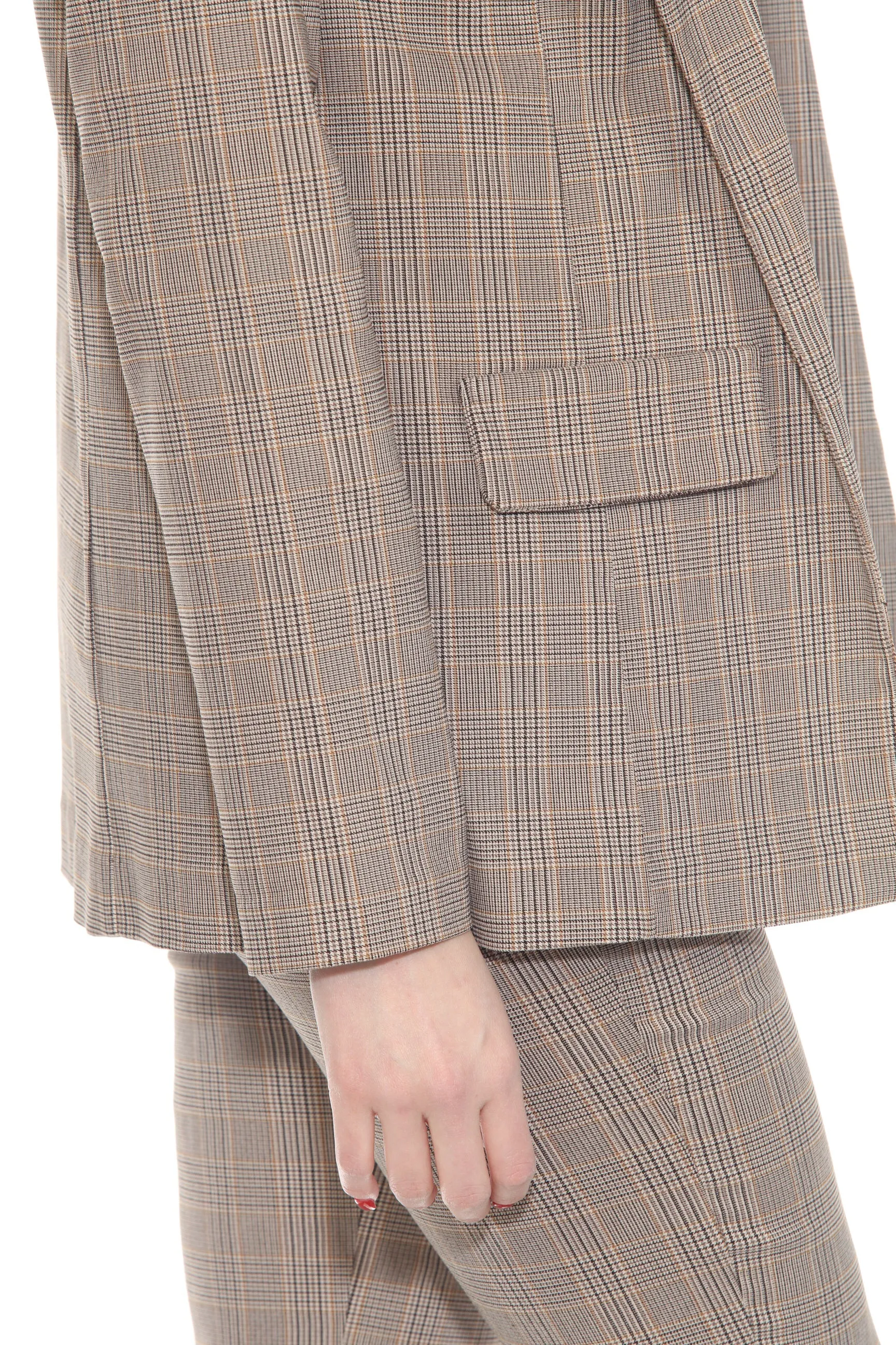 Joseph Ribkoff Beige/Multi Tartan Plaid Blazer Jacket 243216