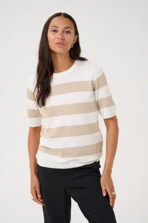 KAFFE KAlizza Pullover Striped Sweater Stone