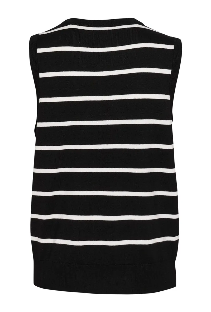 KAFFE KAlizza Striped Slipover Black/Chalk