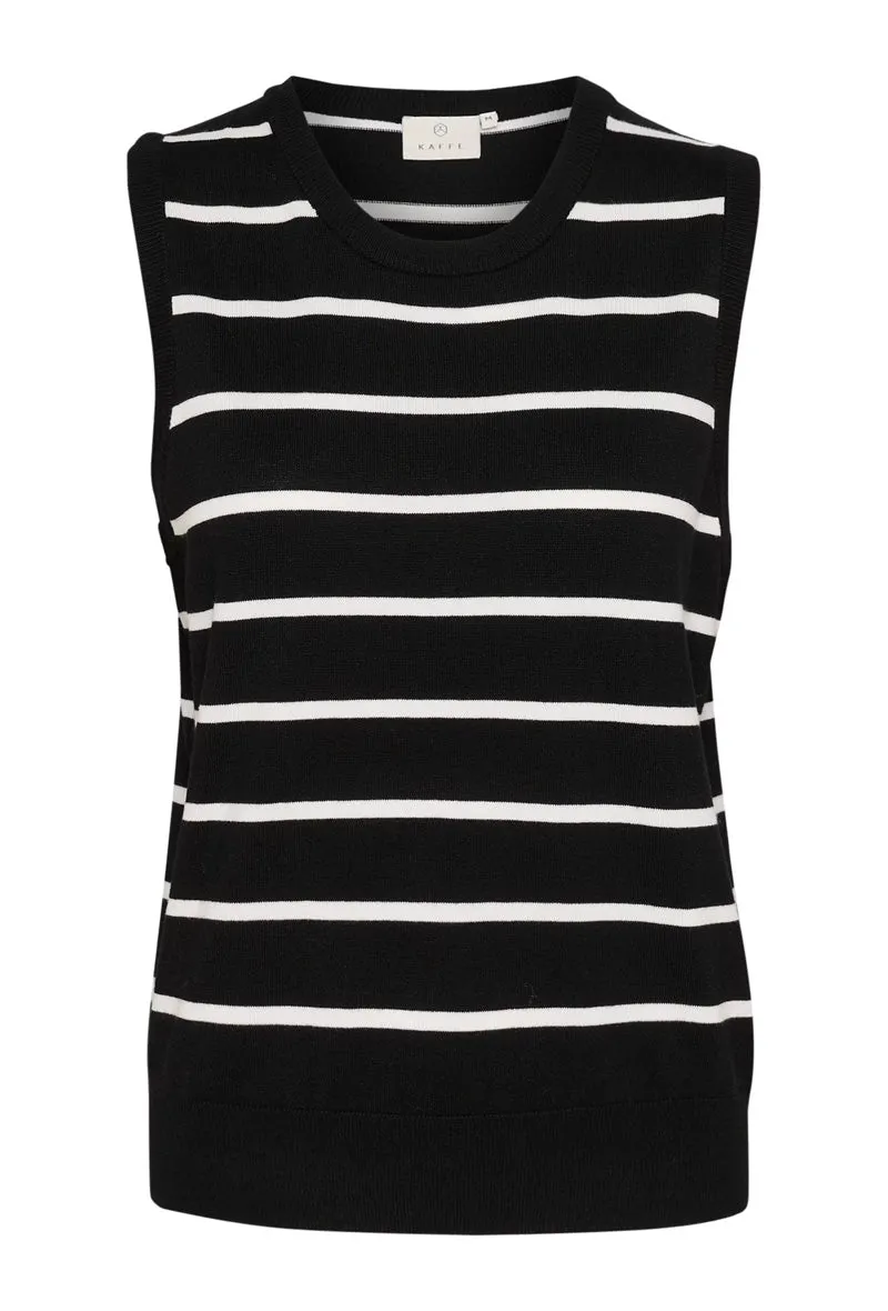 KAFFE KAlizza Striped Slipover Black/Chalk