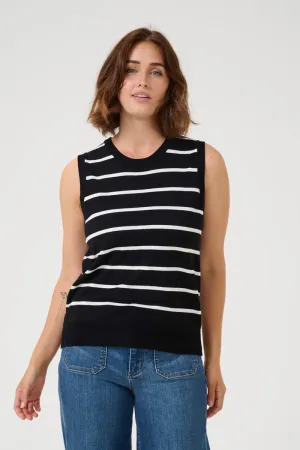 KAFFE KAlizza Striped Slipover Black/Chalk