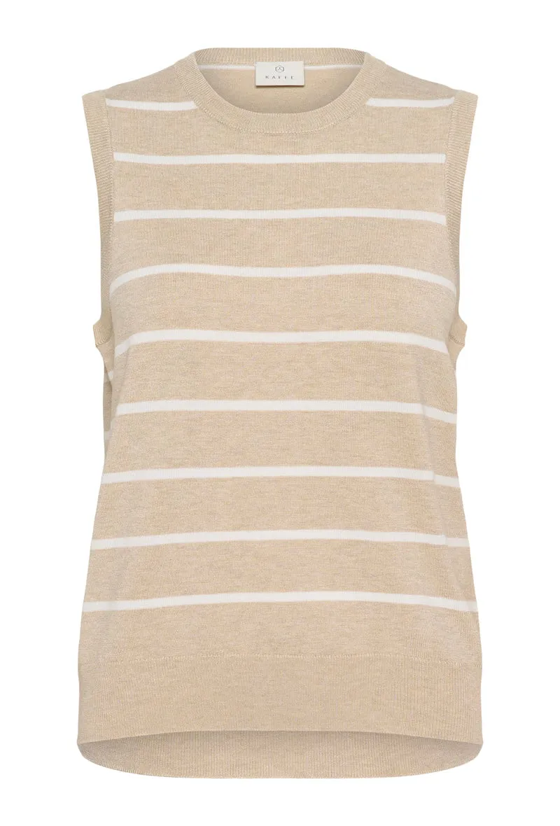 KAFFE KAlizza Striped Slipover Feather Gray/Chalk