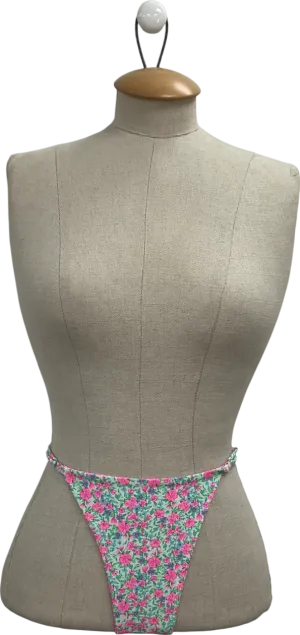 Kulanikinis Pink Thong Tie Side Bikini Bottoms In Sweet Pea UK L