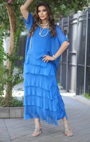 Layered Dress with Silk Overlay