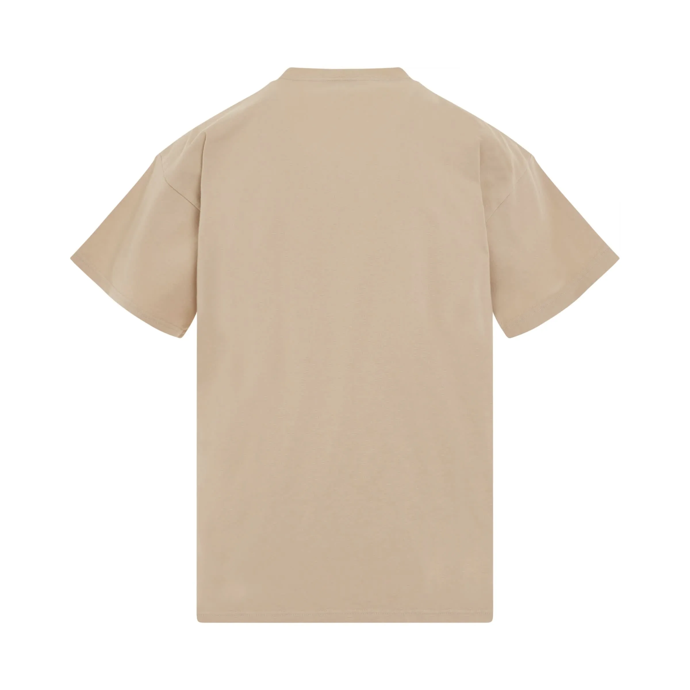 Logo Printed Crewneck T-shirt in Beige/Black