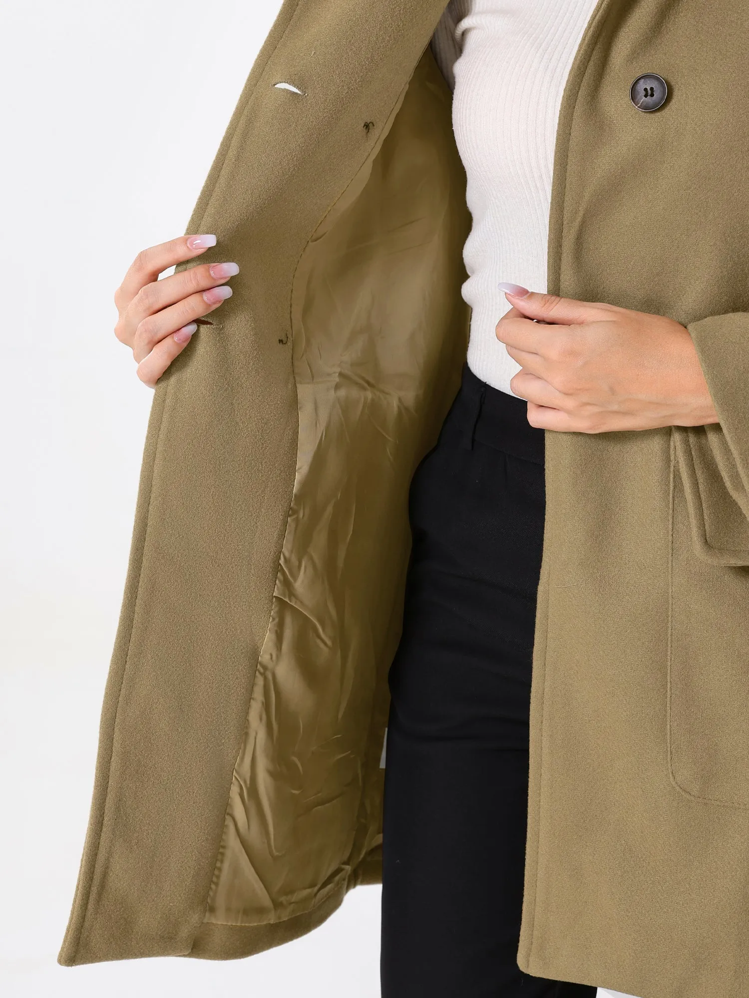 Long Sleeve Double Breasted Classic Winter Pea Coat