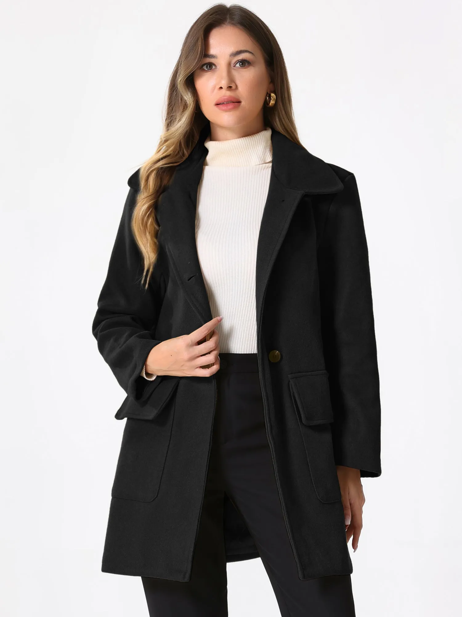Long Sleeve Double Breasted Classic Winter Pea Coat
