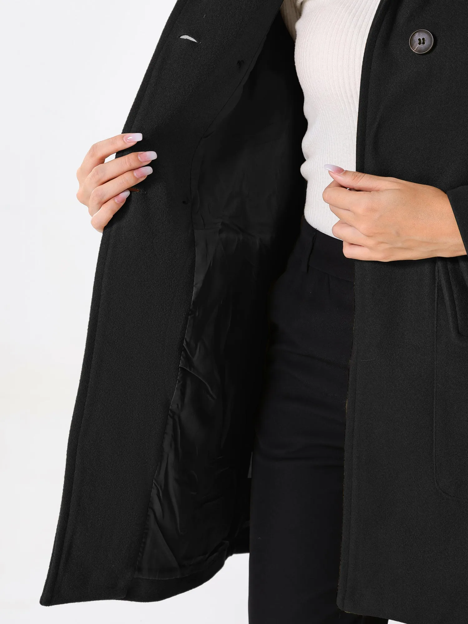 Long Sleeve Double Breasted Classic Winter Pea Coat
