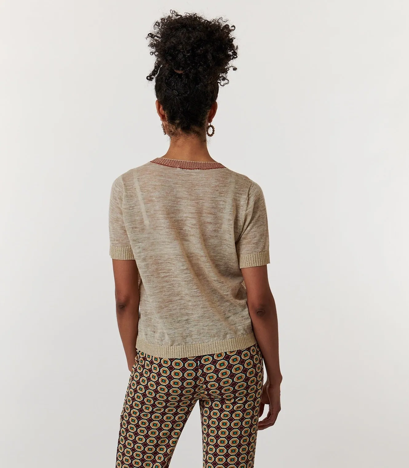 Maliparmi, Linen Knit summer tee shirt-Italian Designer Collection