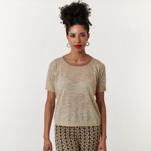 Maliparmi, Linen Knit summer tee shirt-Italian Designer Collection