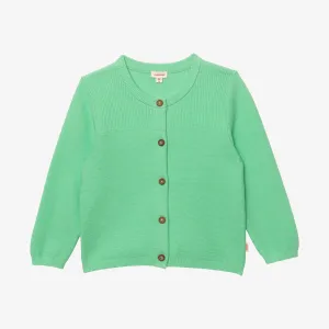 Newborn green knitted cardigan