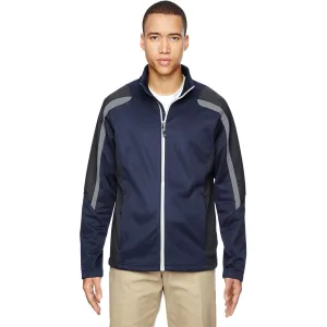 North End Men's Classic Navy Strike Colorblock Fleece Jacket
