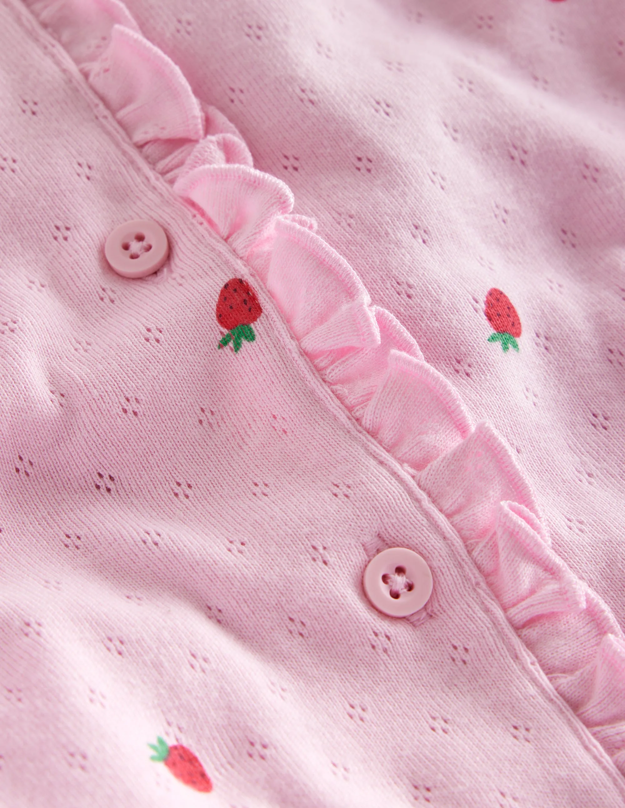 Pointelle Cardigan-Sweet Pea Pink Strawberries