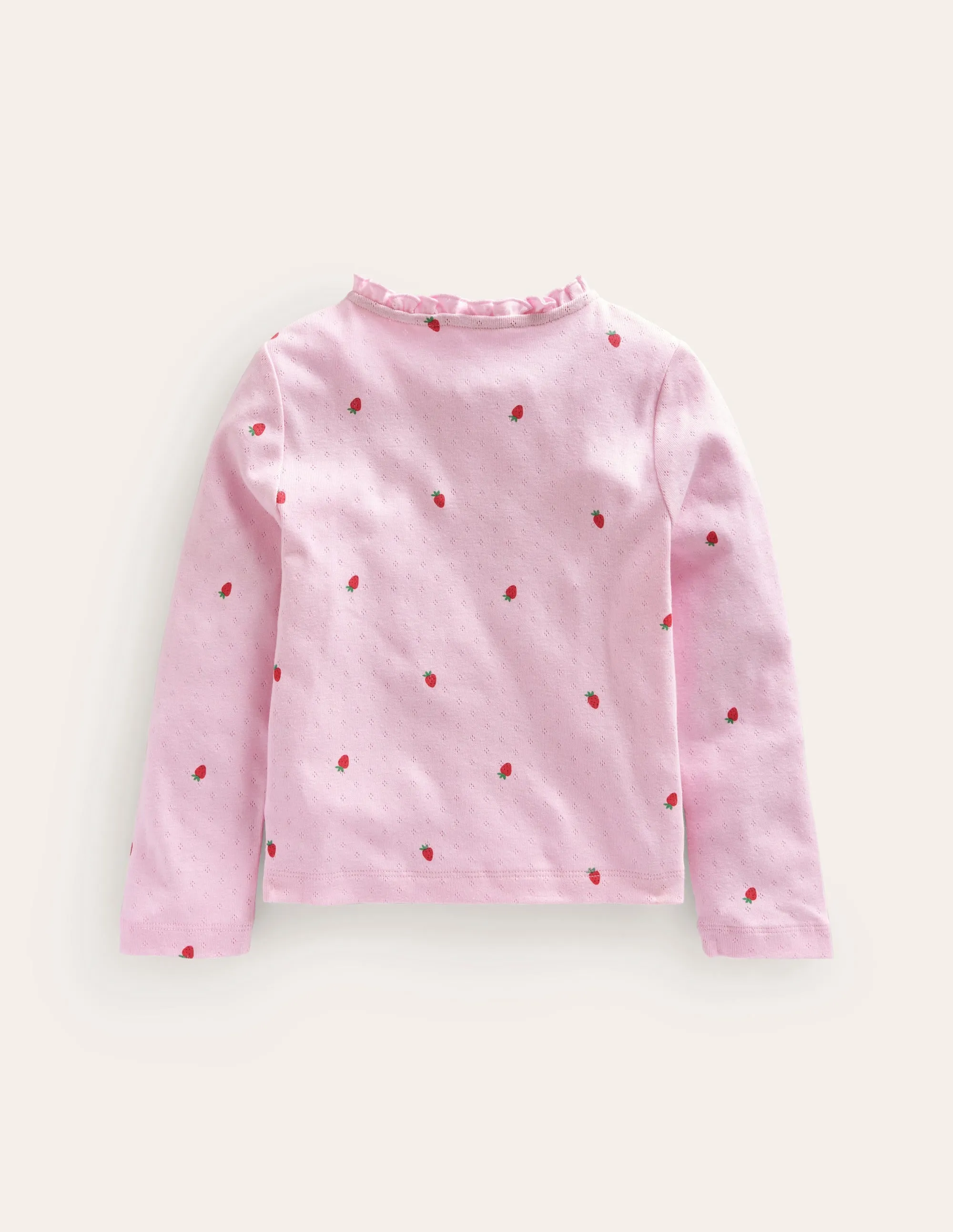 Pointelle Cardigan-Sweet Pea Pink Strawberries