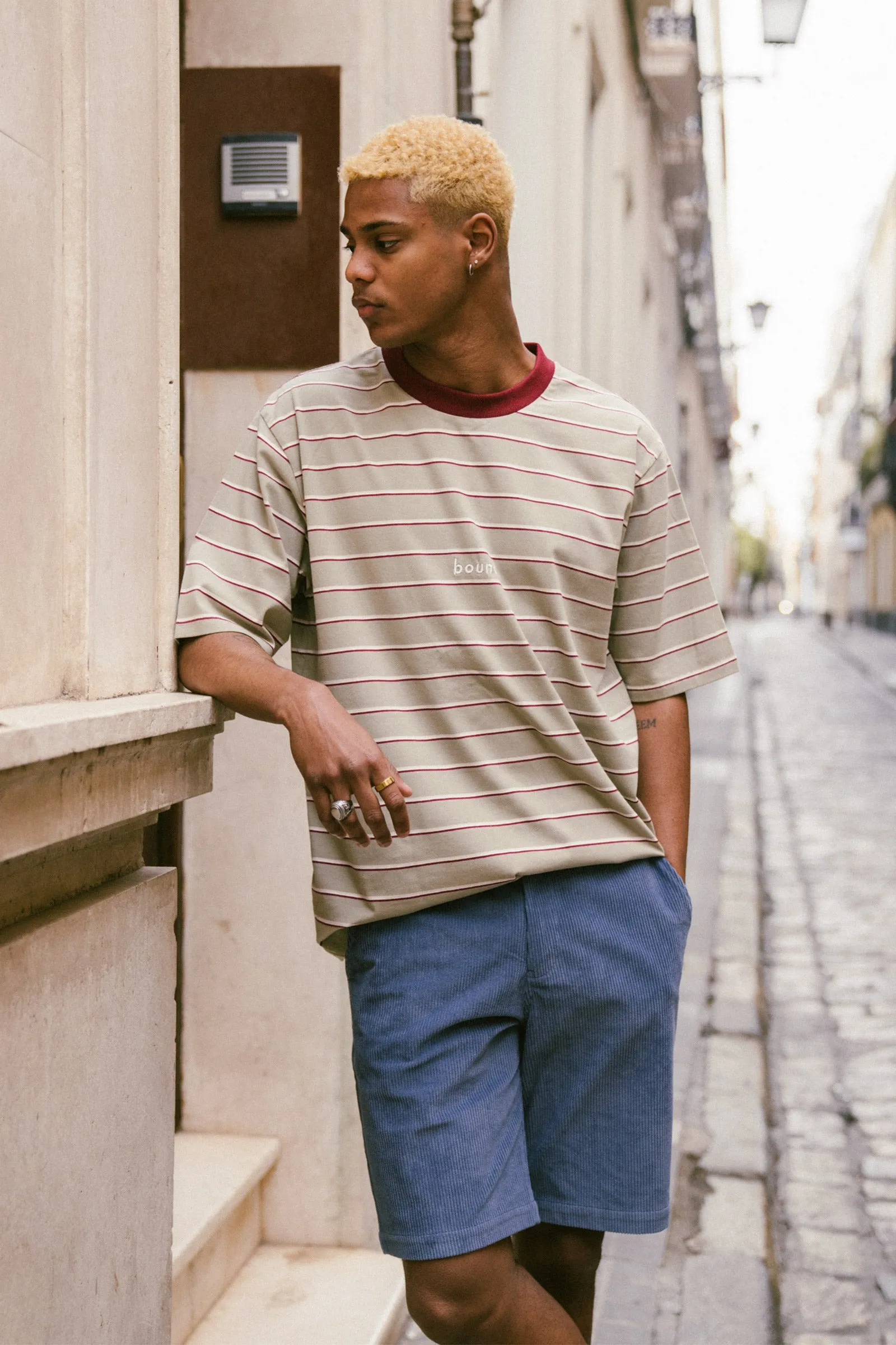 SAGE STRIPE TEE