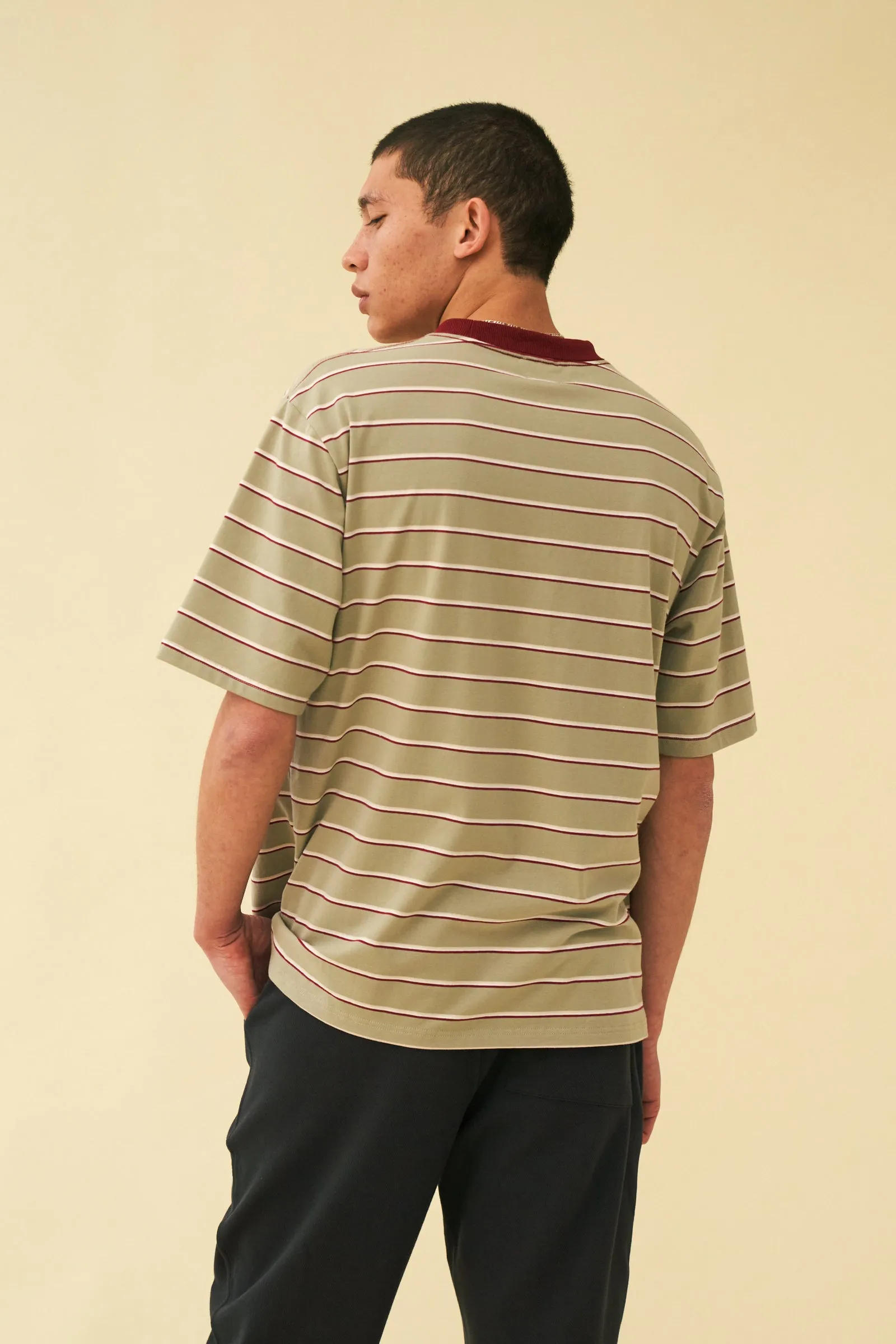 SAGE STRIPE TEE