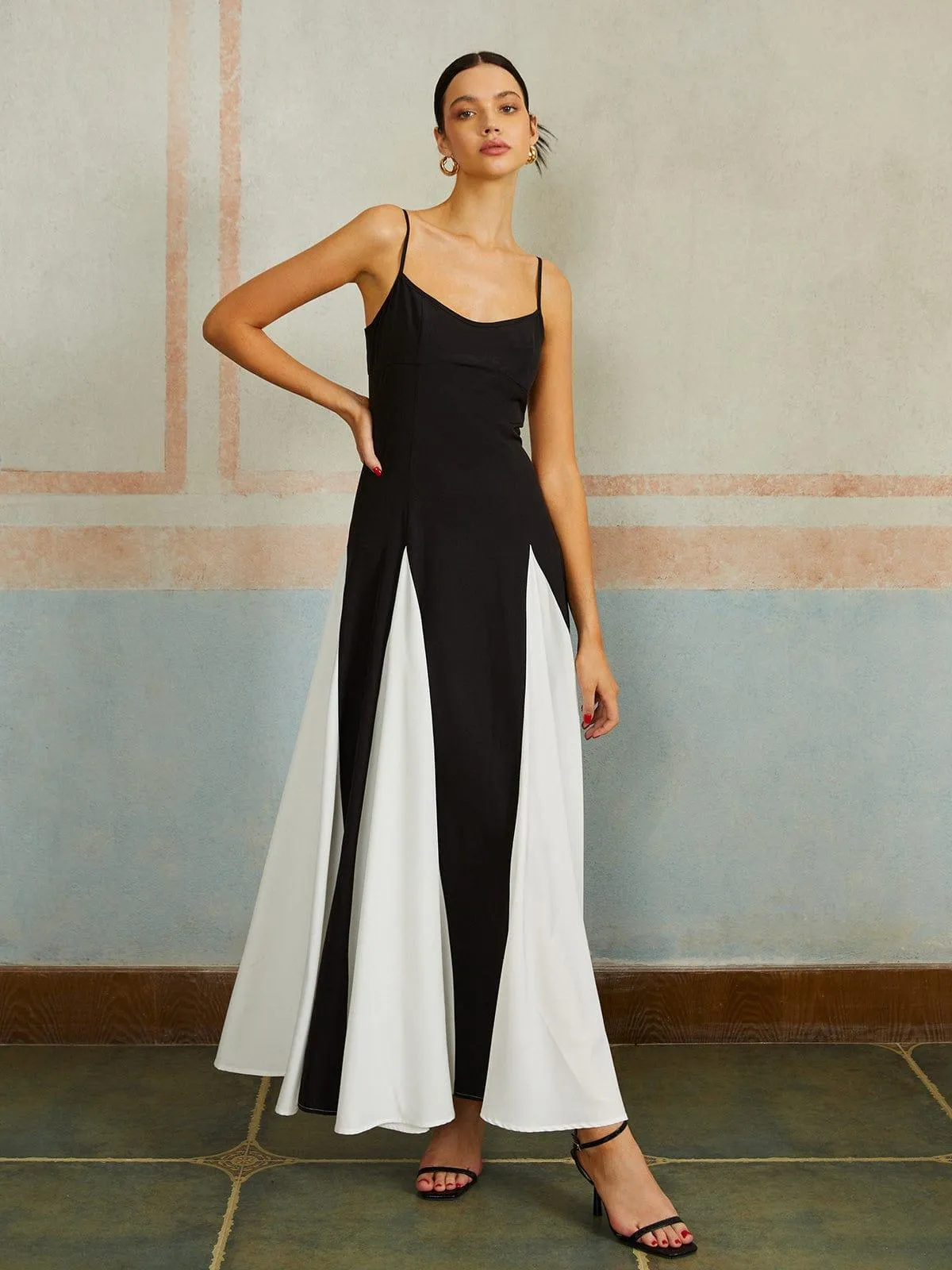 SophiaGrace Elegant Two-Tone Maxi Dress for Women