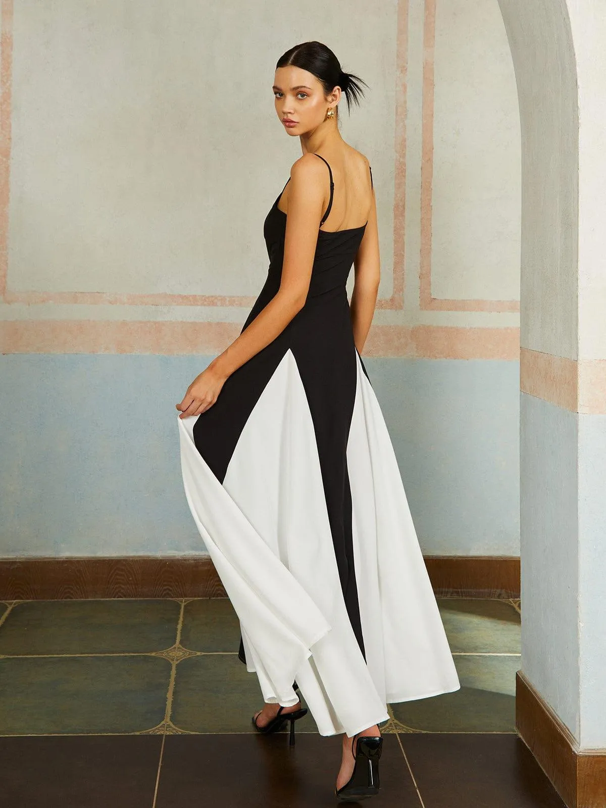 SophiaGrace Elegant Two-Tone Maxi Dress for Women
