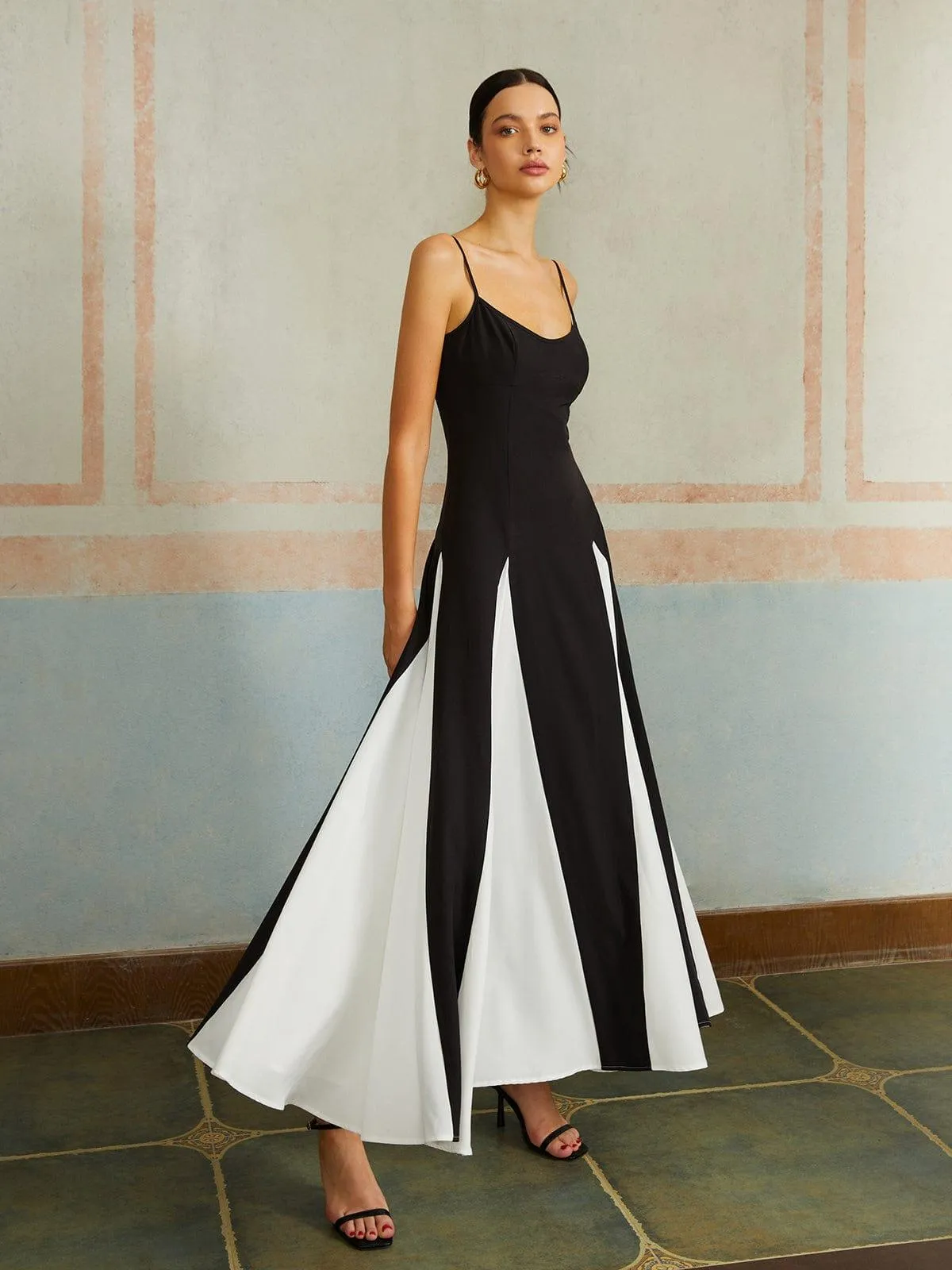 SophiaGrace Elegant Two-Tone Maxi Dress for Women