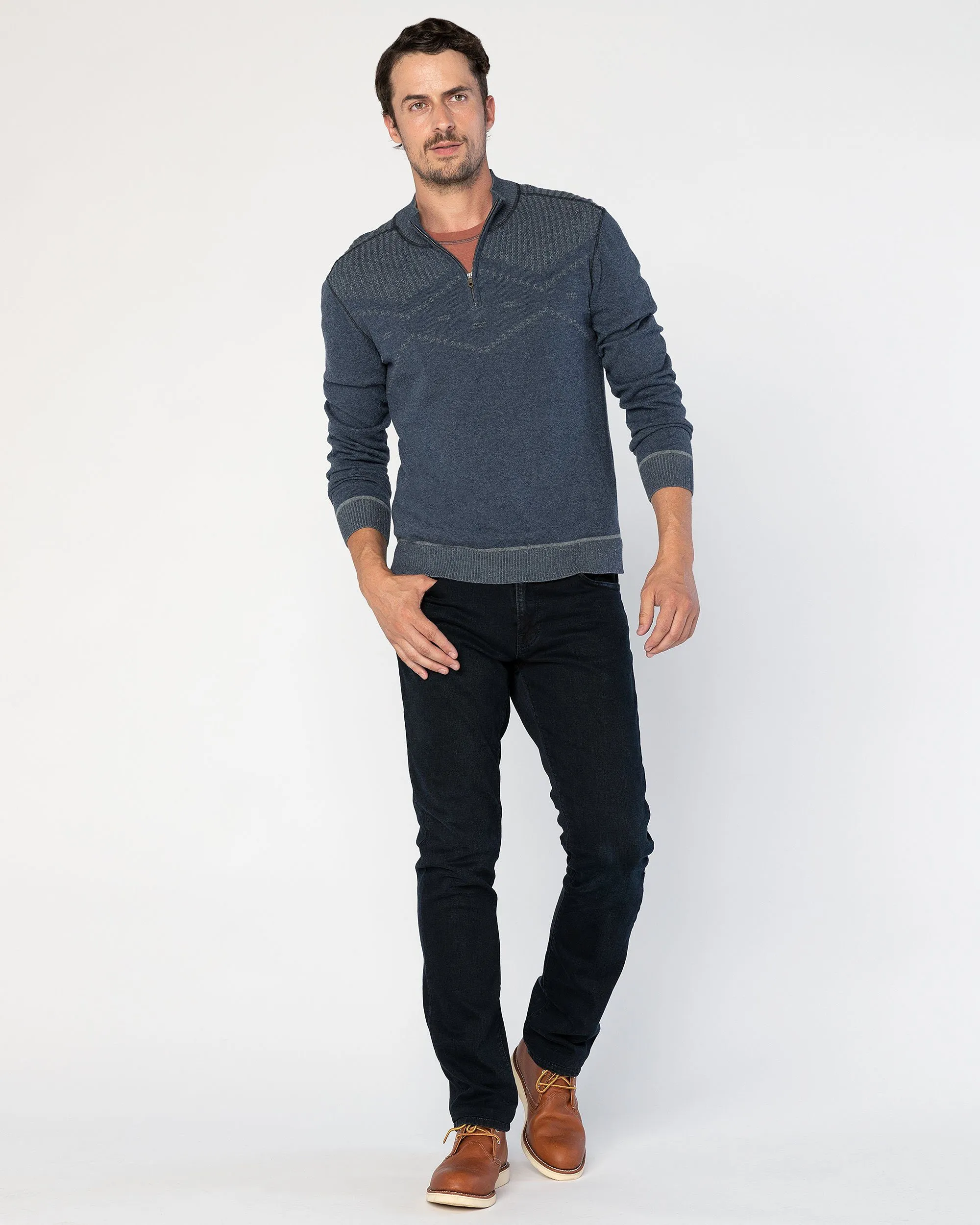 Statton Double-Knit Zip Mock