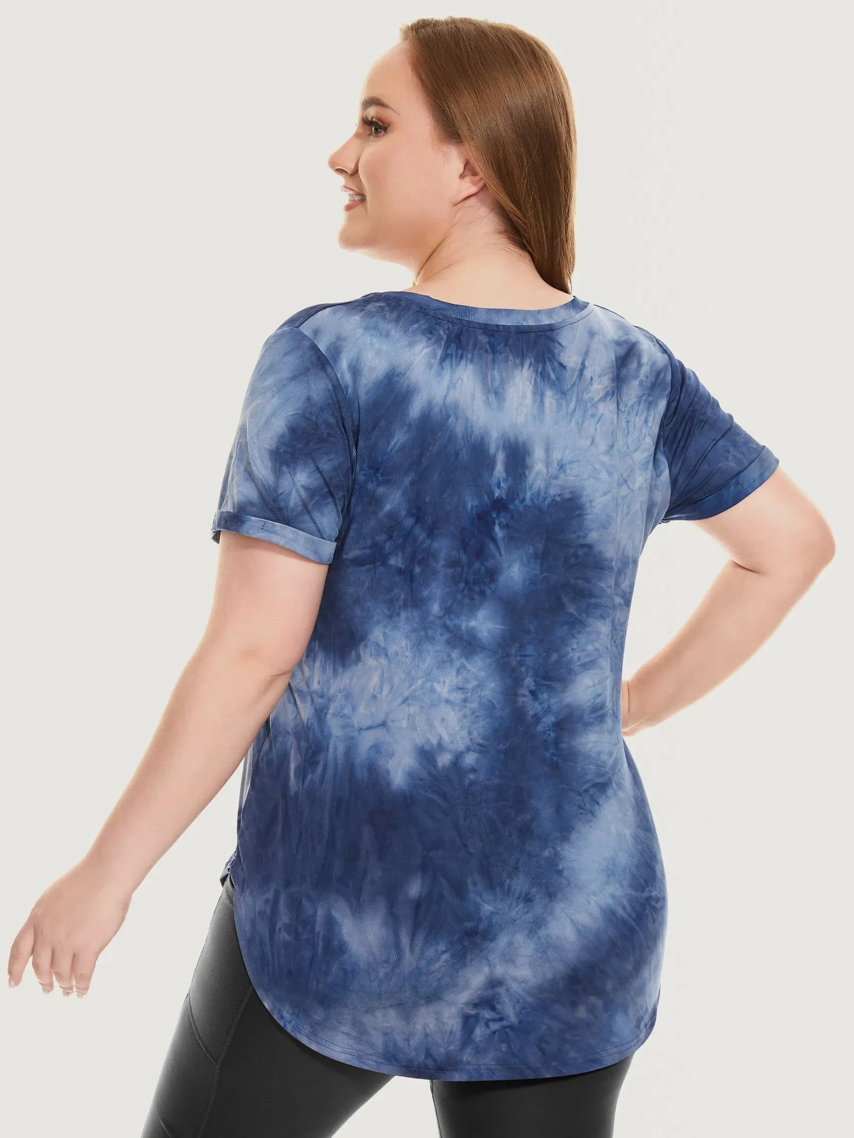 Tie Dye V-neck Sporty T-Shirt