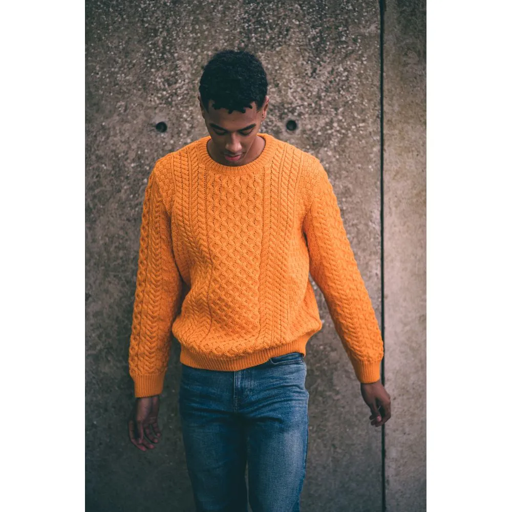 Unisex Aran Sweater - Orange