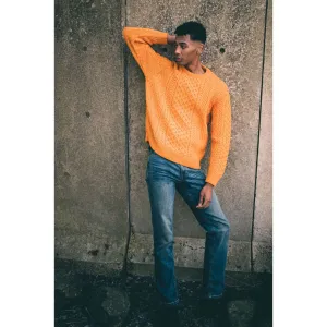 Unisex Aran Sweater - Orange