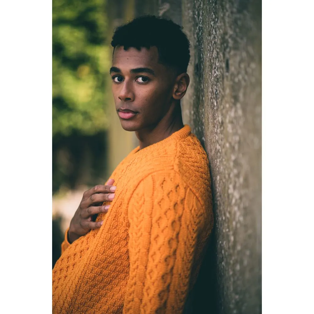 Unisex Aran Sweater - Orange