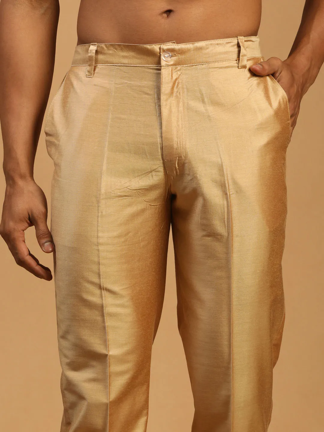VASTRAMAY Men's Rose Gold Cotton Pant Style Pyjama