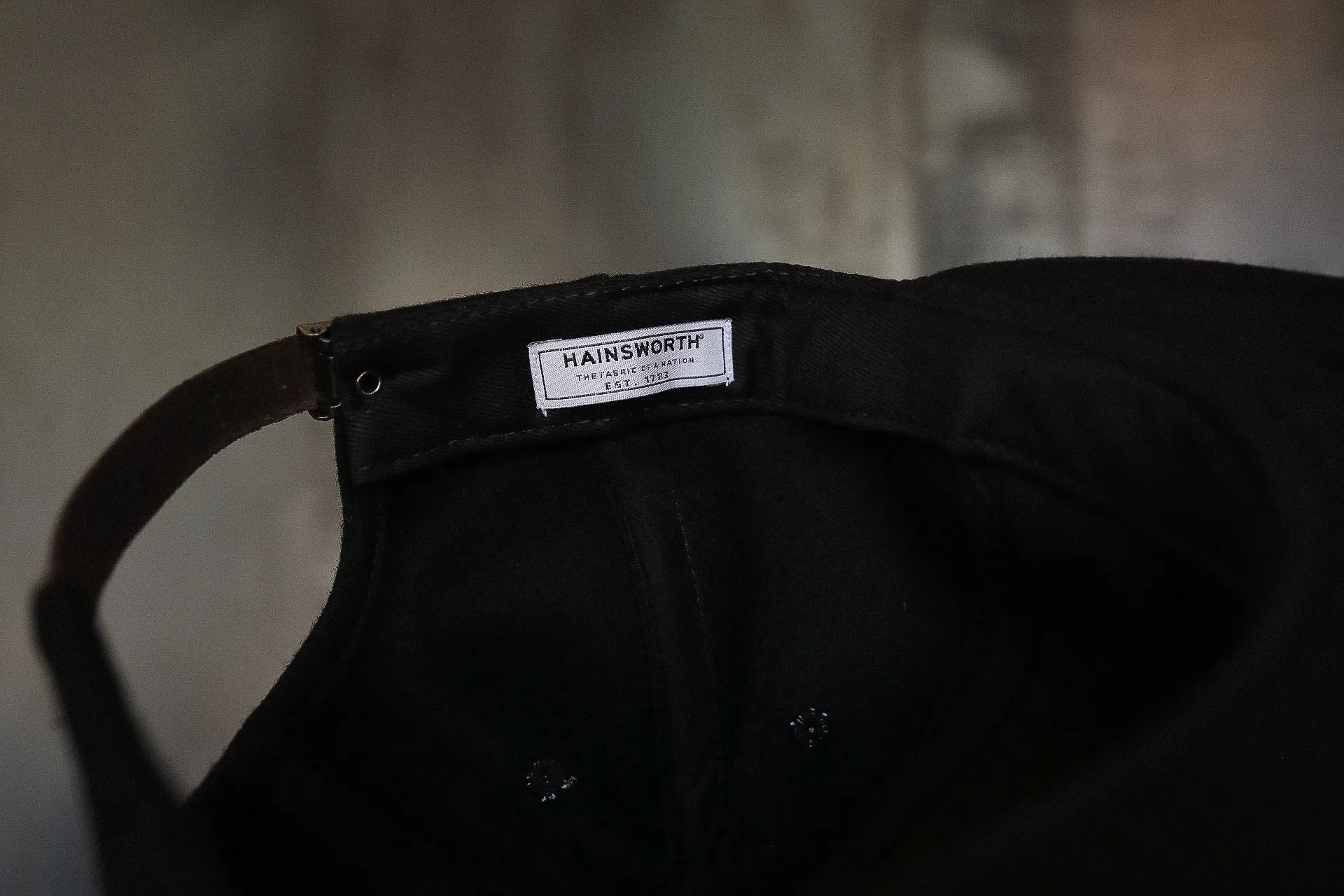 Vintage Unstructured Hainsworth Wool Cap- Anvil/Black
