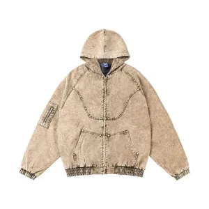 Vintage Washed Jean Warm Hoodie