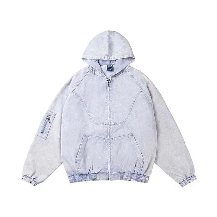 Vintage Washed Jean Warm Hoodie