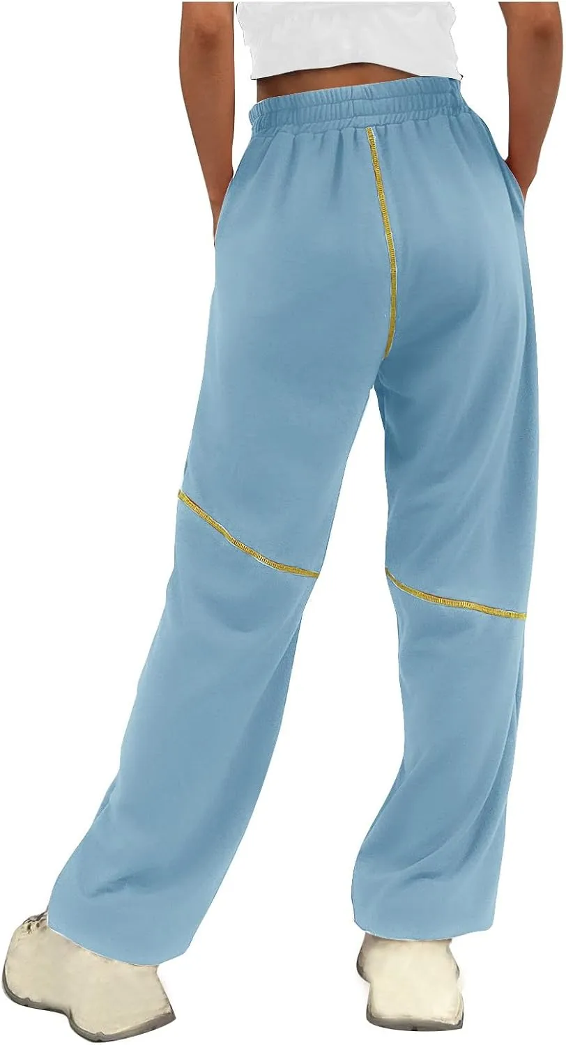 Women's 2024 Straight Leg Jeans High Waisted Capri Pants Slim Casual Denim Sports Pant Casual Dressy Pants Trousers