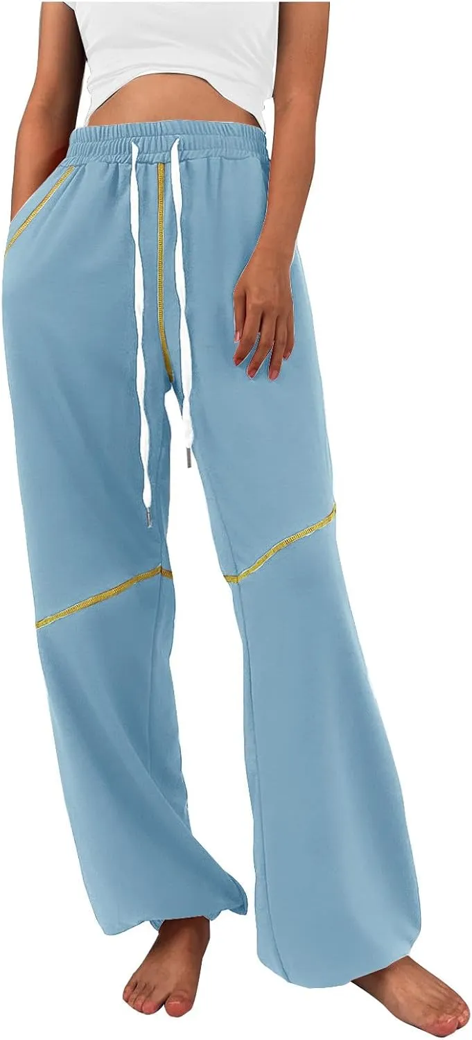 Women's 2024 Straight Leg Jeans High Waisted Capri Pants Slim Casual Denim Sports Pant Casual Dressy Pants Trousers