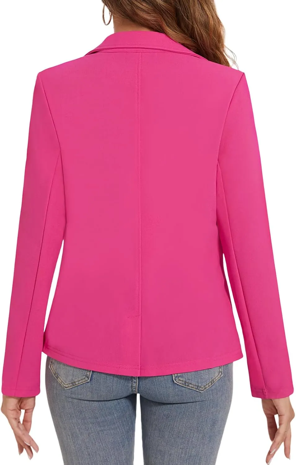 Women's Button Front Blazer Jackets Long Sleeve Lapel Business Casual Office Work Lightweight Blazers with Pocket