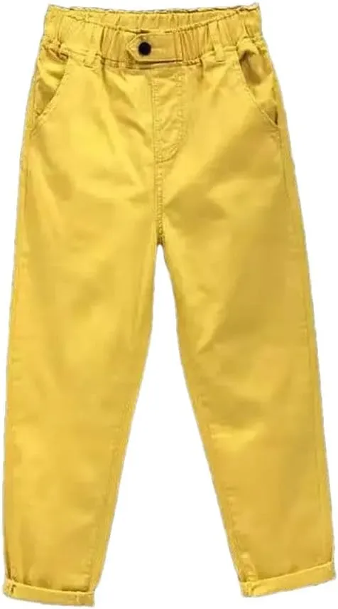Women's Elastic Waist Solid Color Jeans Summer Casual All-Matched Cotton Harem Pants