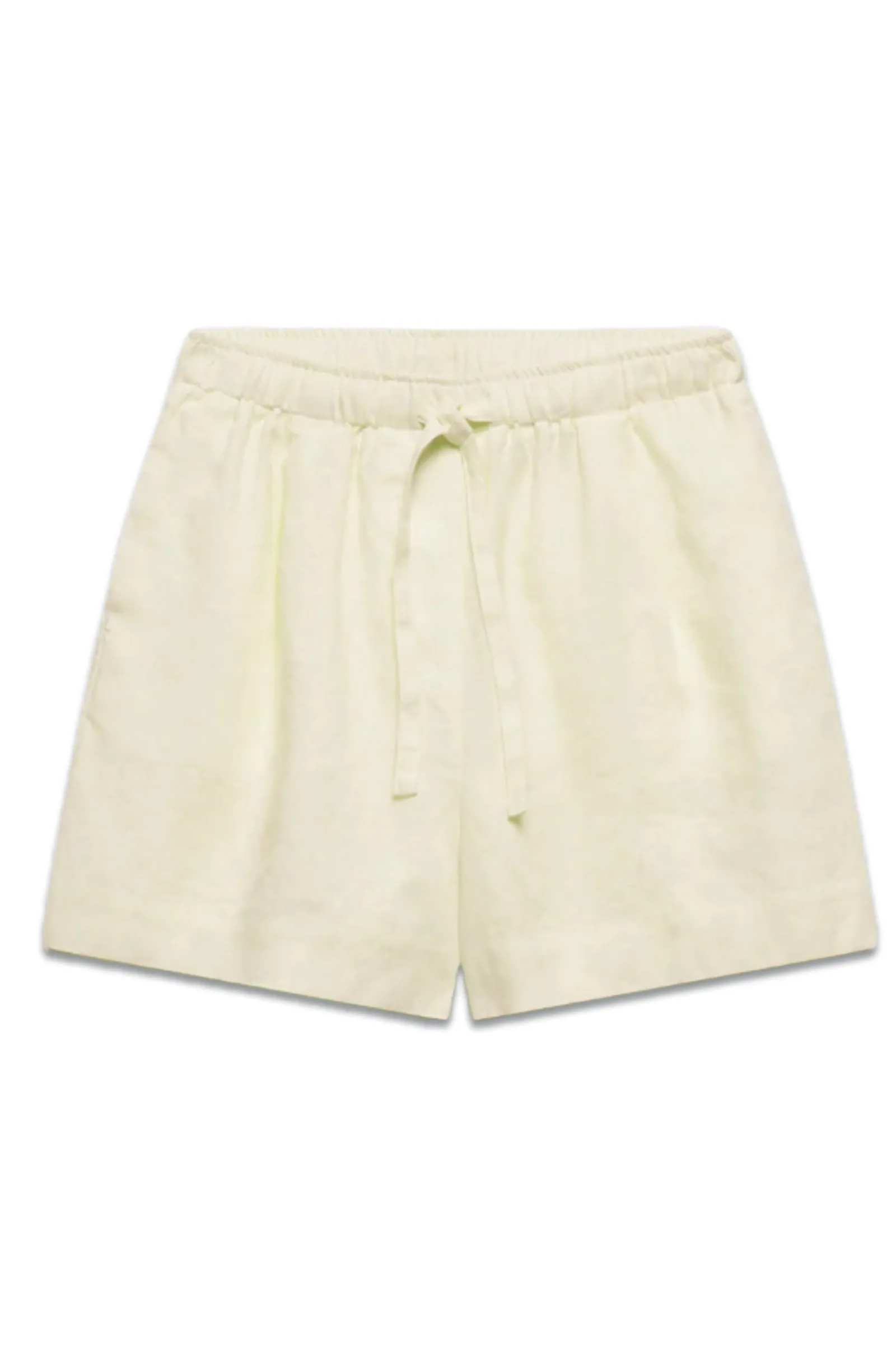 Yellow Drawstring Linen Shorts