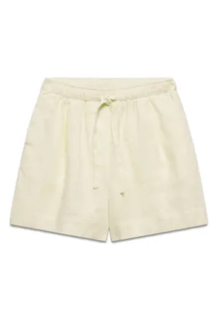 Yellow Drawstring Linen Shorts